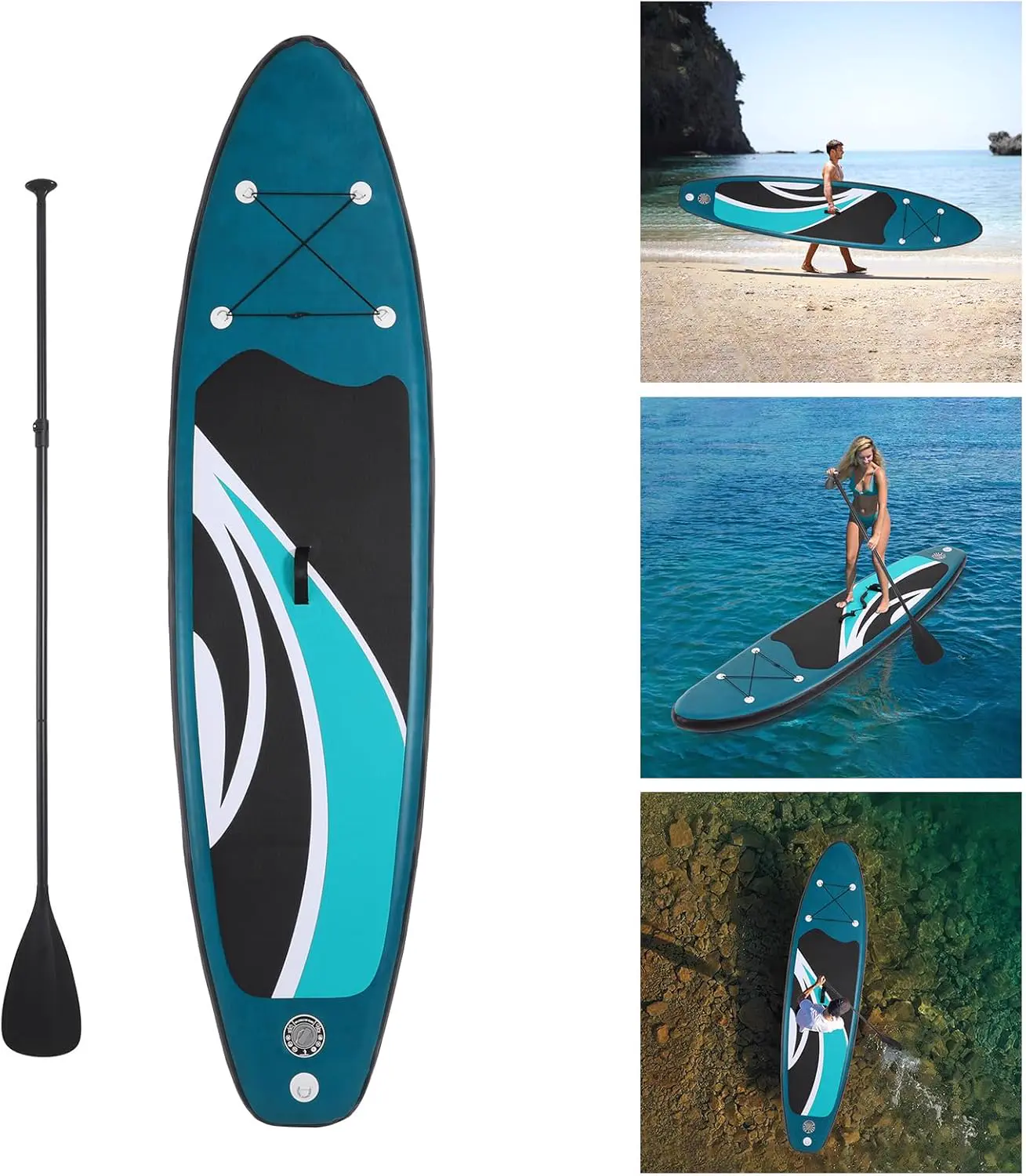 Paddle gonflable en aluminium bleu 76 x 10 cm vue 8