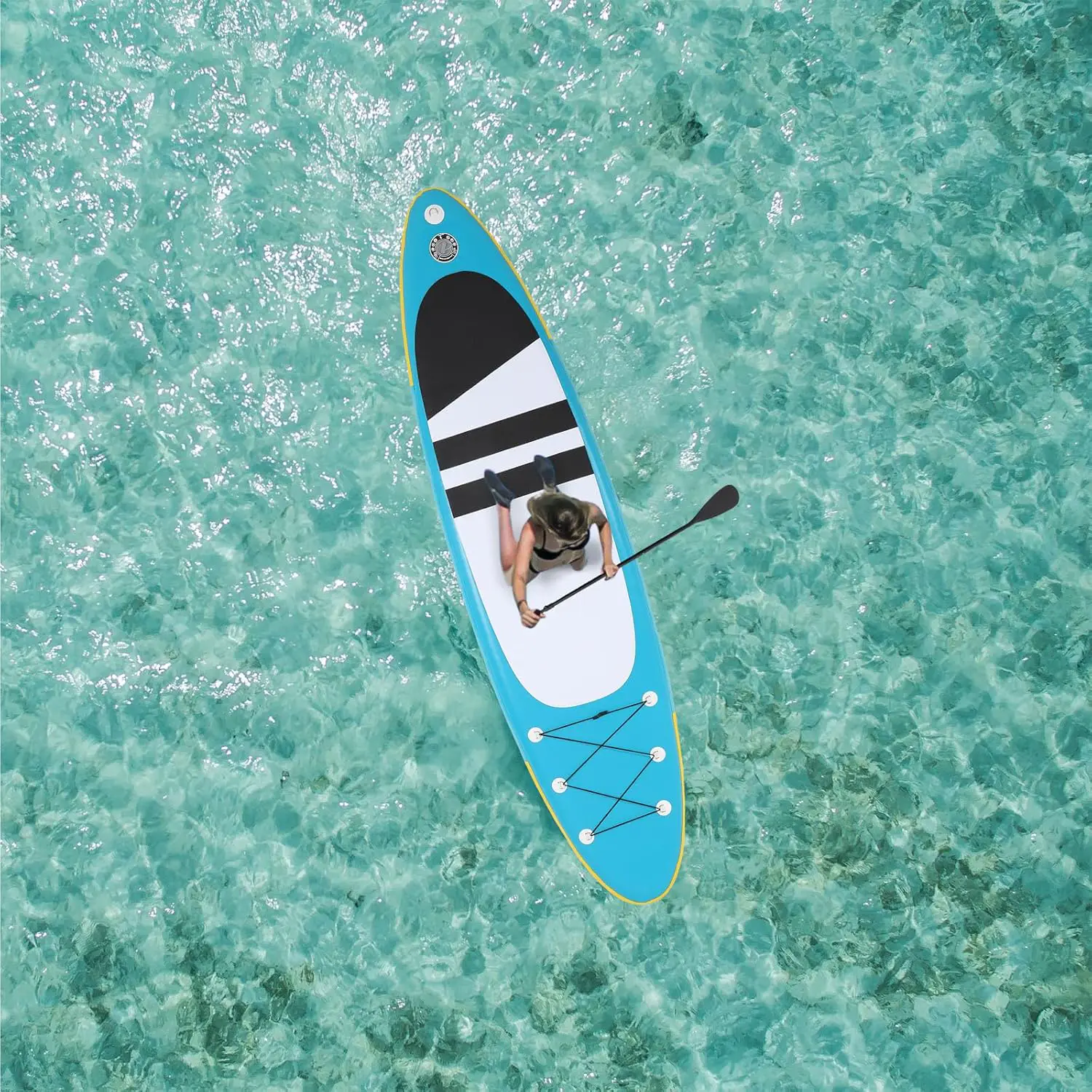 Paddle gonflable en aluminium bleu vue 6