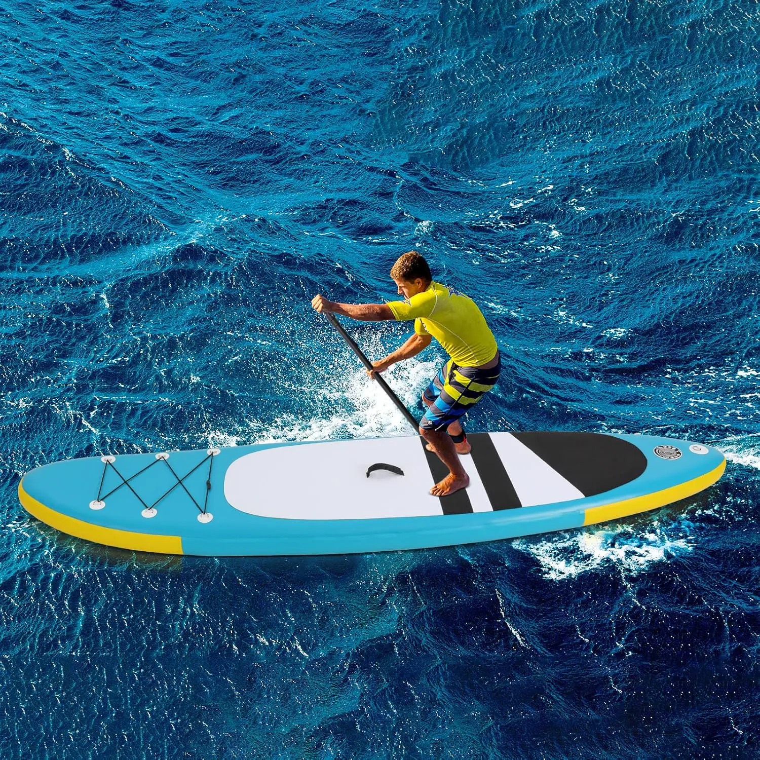Paddle gonflable en aluminium bleu vue 7