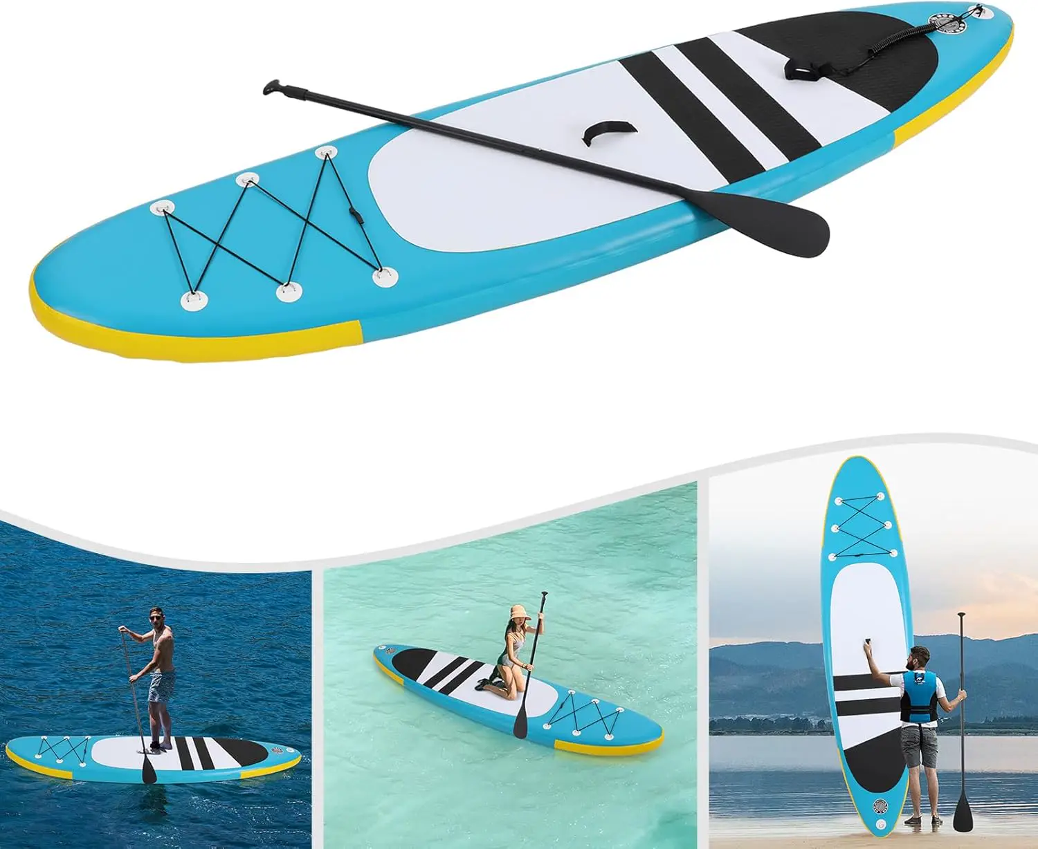 Paddle gonflable en aluminium bleu vue 8