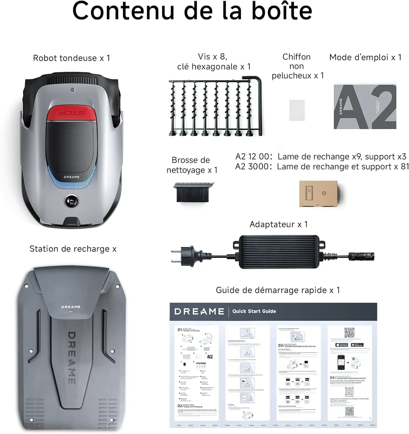 Robot tondeuse DREAME A2 3000 Robot Tondeuse sans Fil Périphér… vue 8