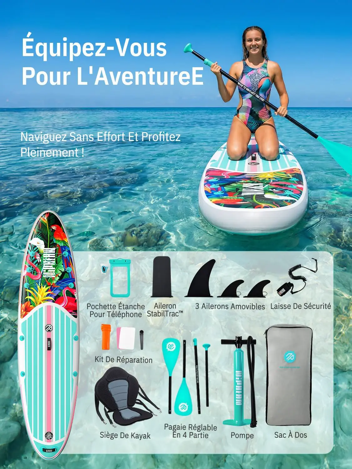 Paddle gonflable Niphean Paddle Gonflable Adulte avec Tous Les… vue 8