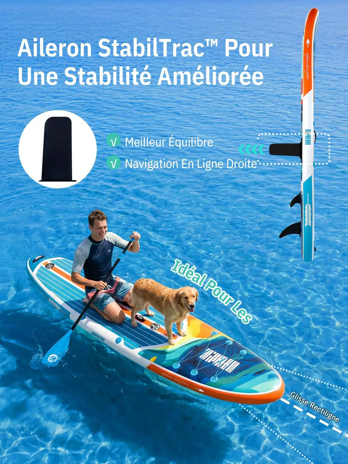 Paddle gonflable bleu vue 5