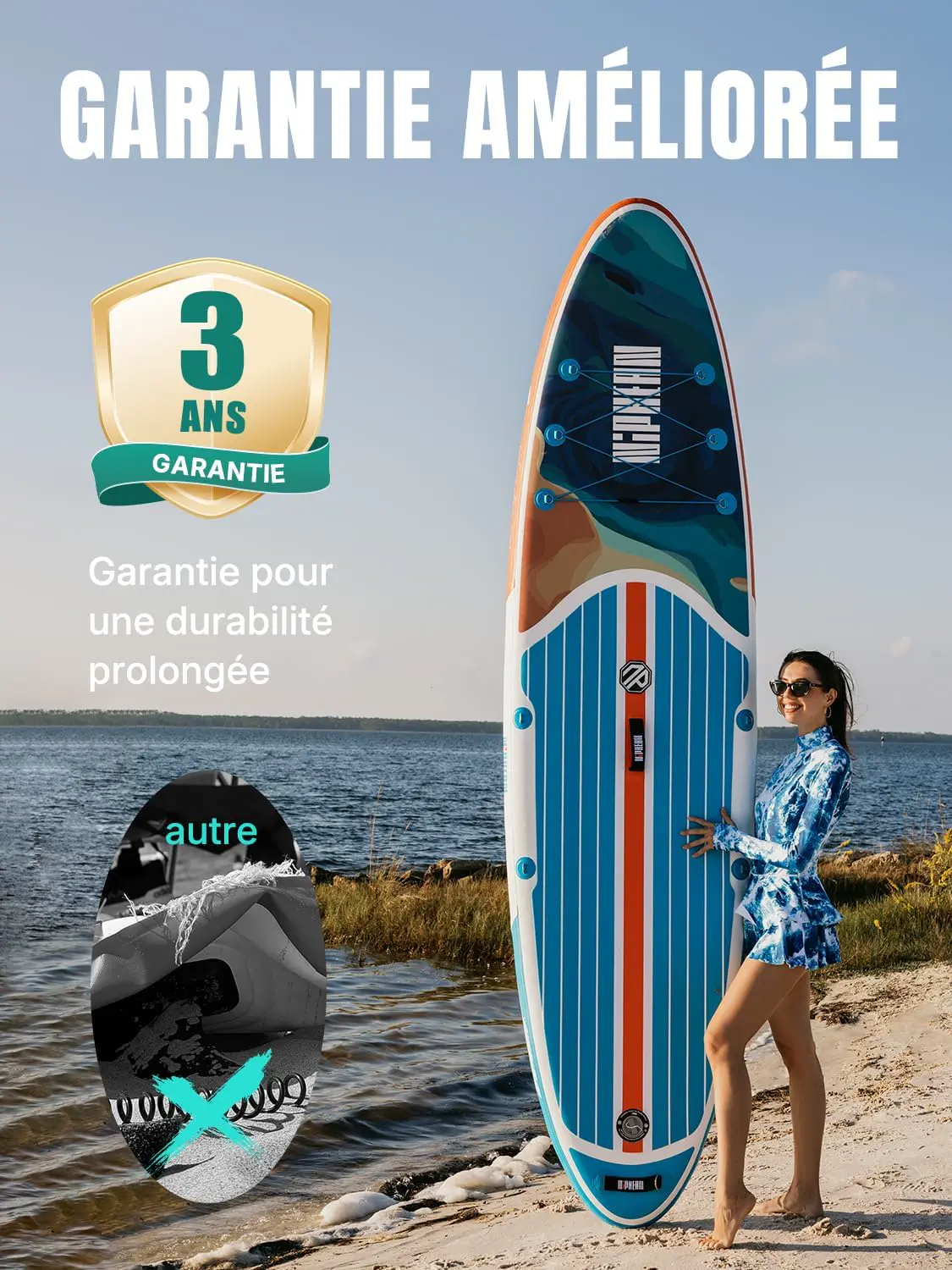 Paddle gonflable bleu vue 9