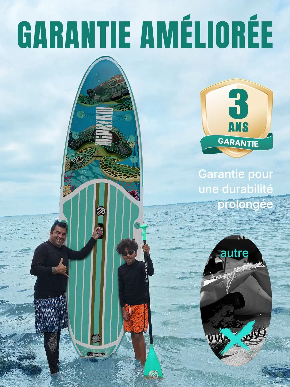 Paddle gonflable vert vue 9