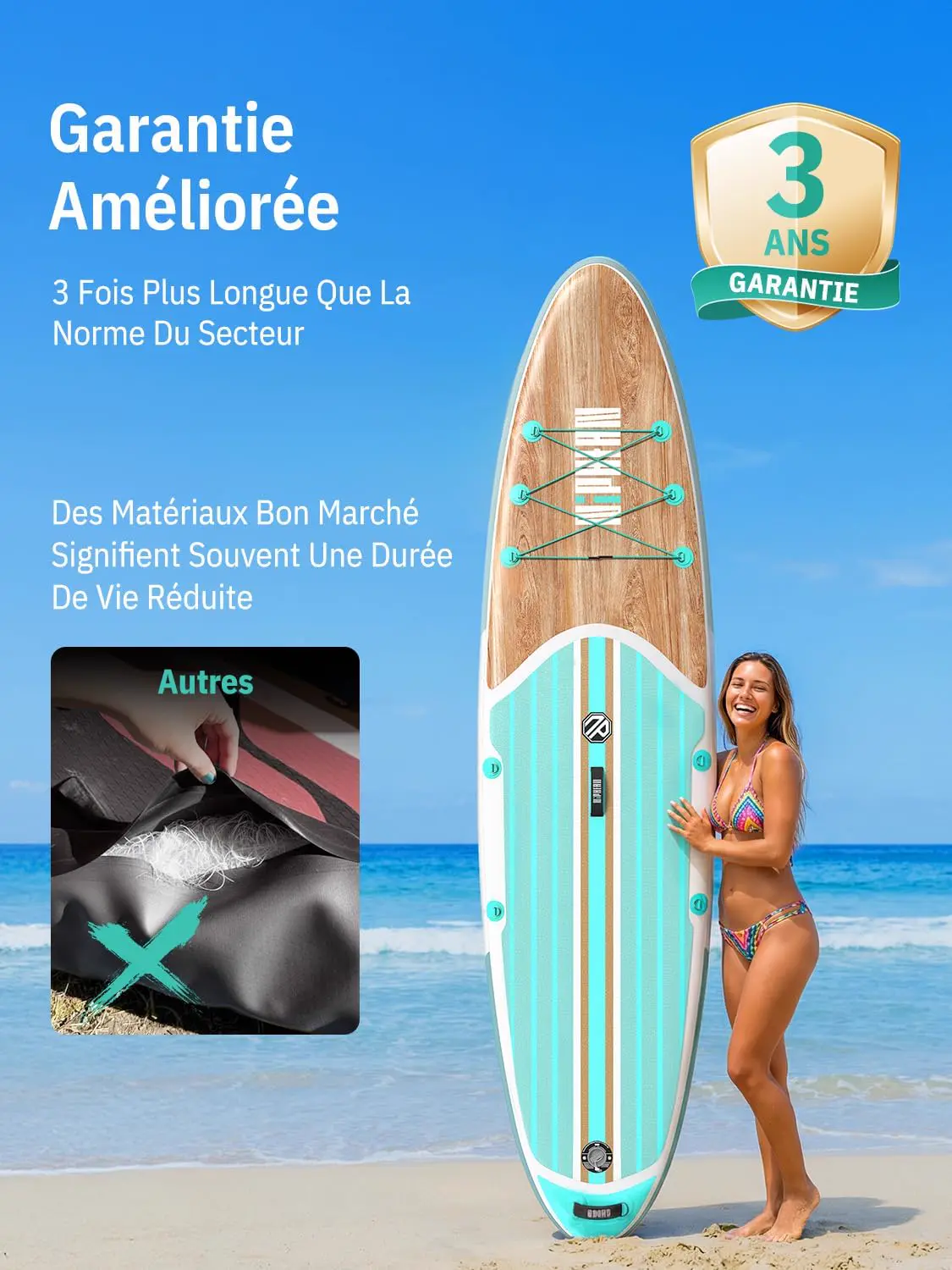 Paddle gonflable 2 places vue 4