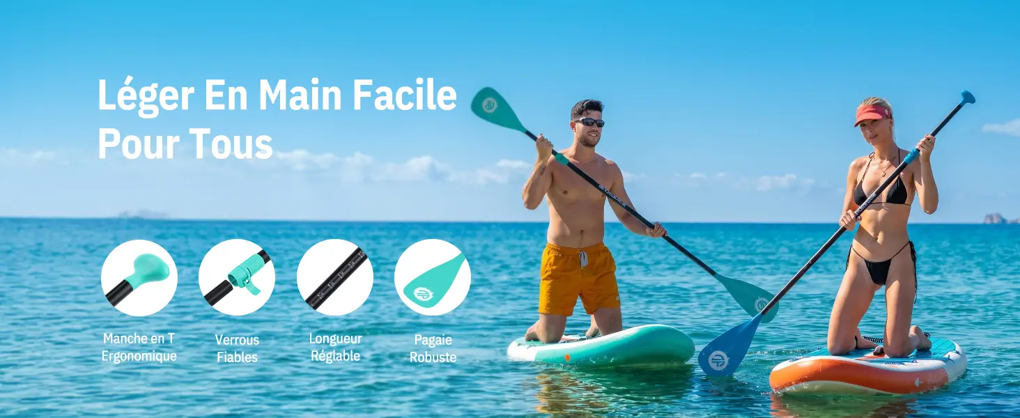 Paddle gonflable 2 places — contenu détaillé 3