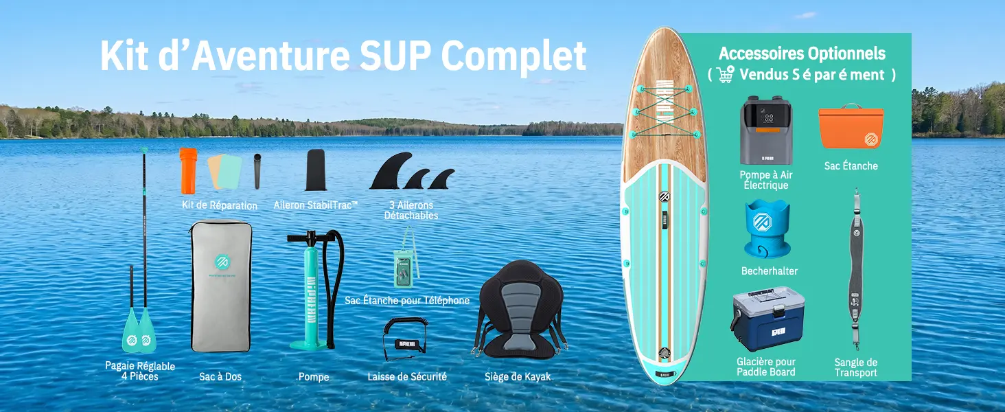 Paddle gonflable 2 places — contenu détaillé 5