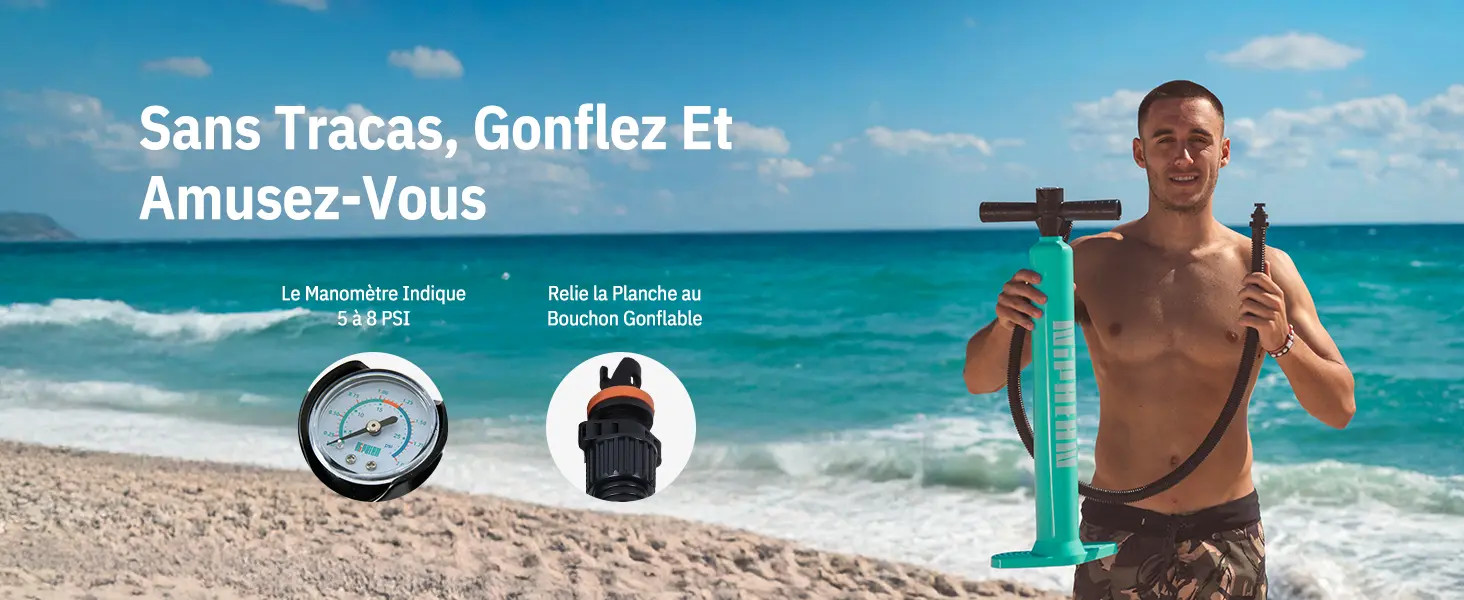 Paddle gonflable 2 places — contenu détaillé 12