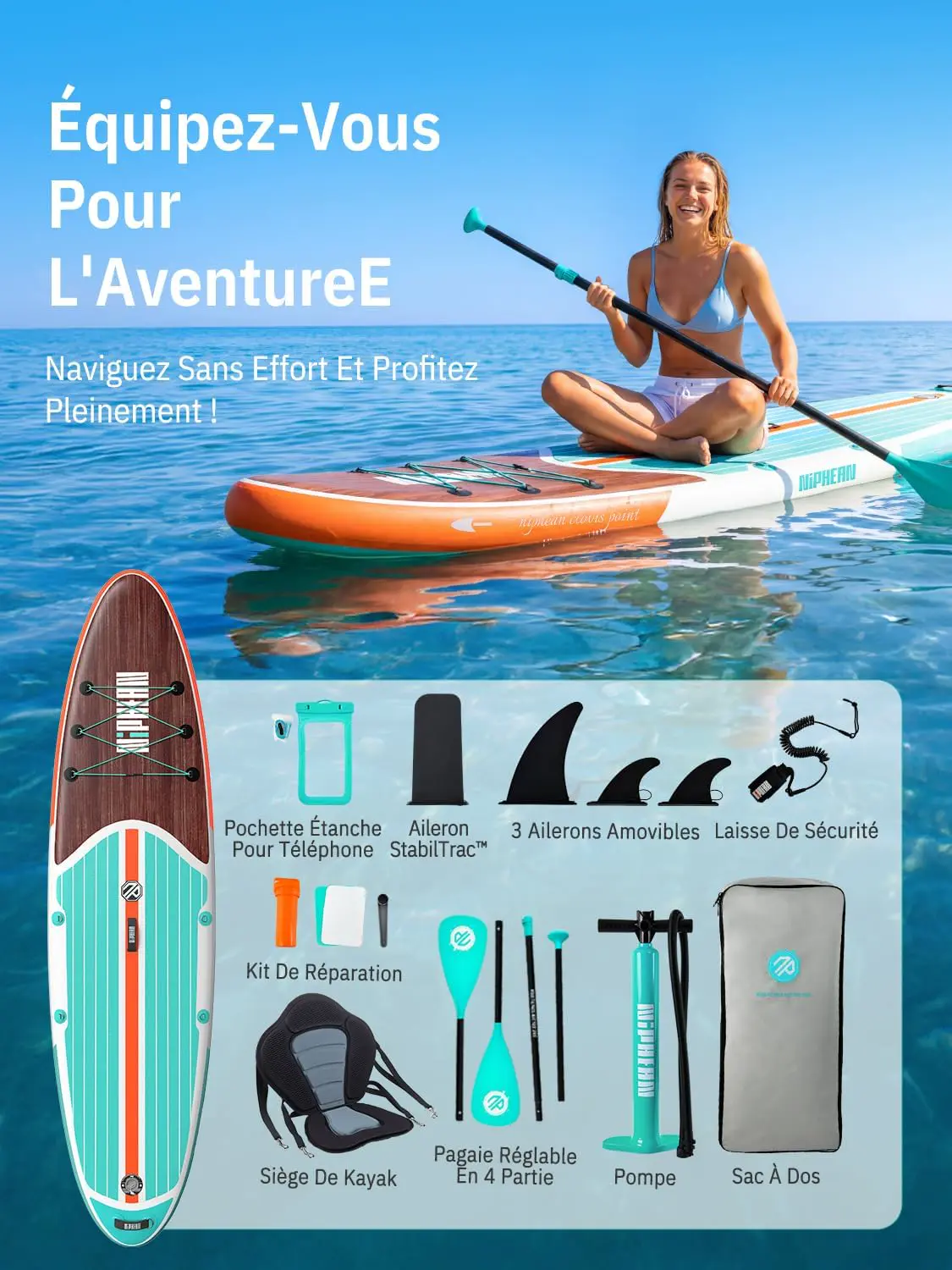 Paddle gonflable chocolat vue 8