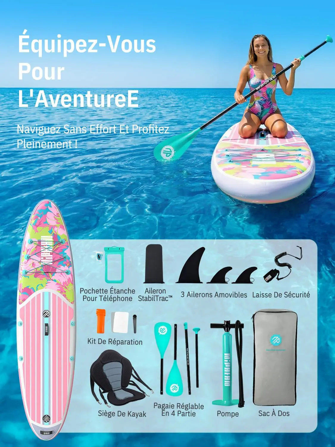 Paddle gonflable Niphean Paddle Gonflable Adulte avec Tous Les… vue 8