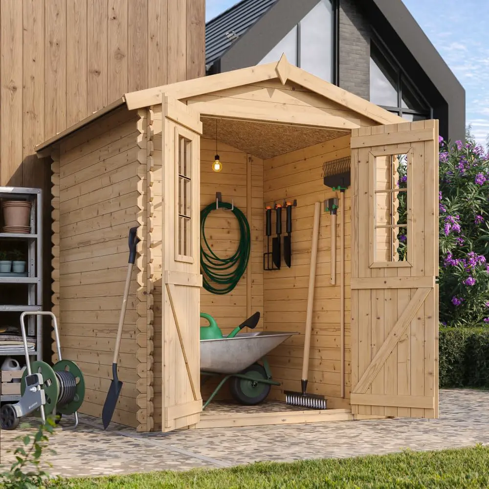 Abri de jardin en bois en bois marron 2,82 m² vue 8
