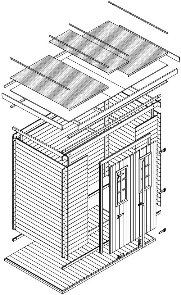 Abri de jardin en bois en bois marron 2,22 m² vue 4