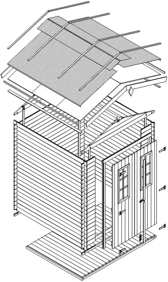 Abri de jardin en bois en bois beige 4,33 m² vue 4