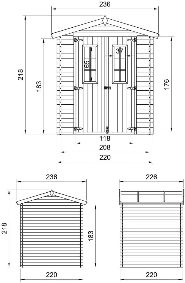 Abri de jardin en bois en bois beige 4,33 m² vue 5