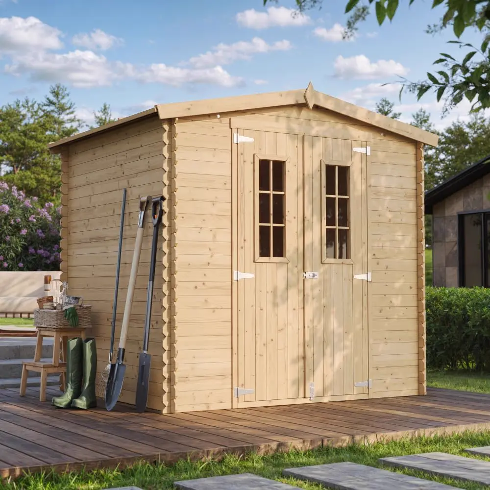Abri de jardin en bois en bois naturel 4,33 m² vue 2