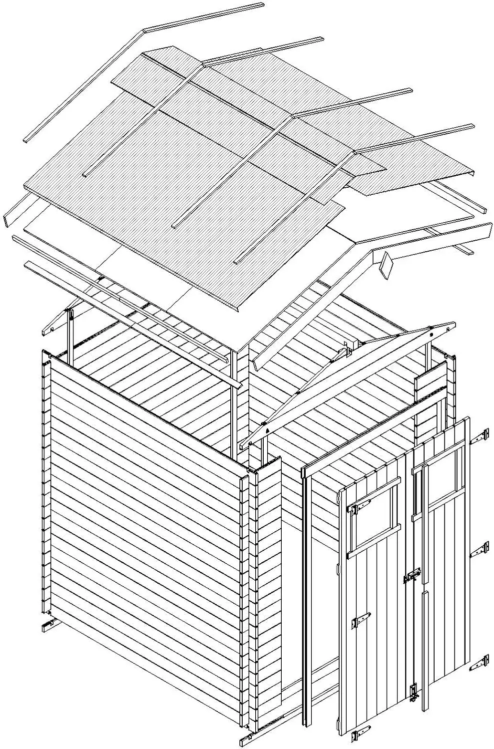 Abri de jardin en bois en bois naturel 4,33 m² vue 7