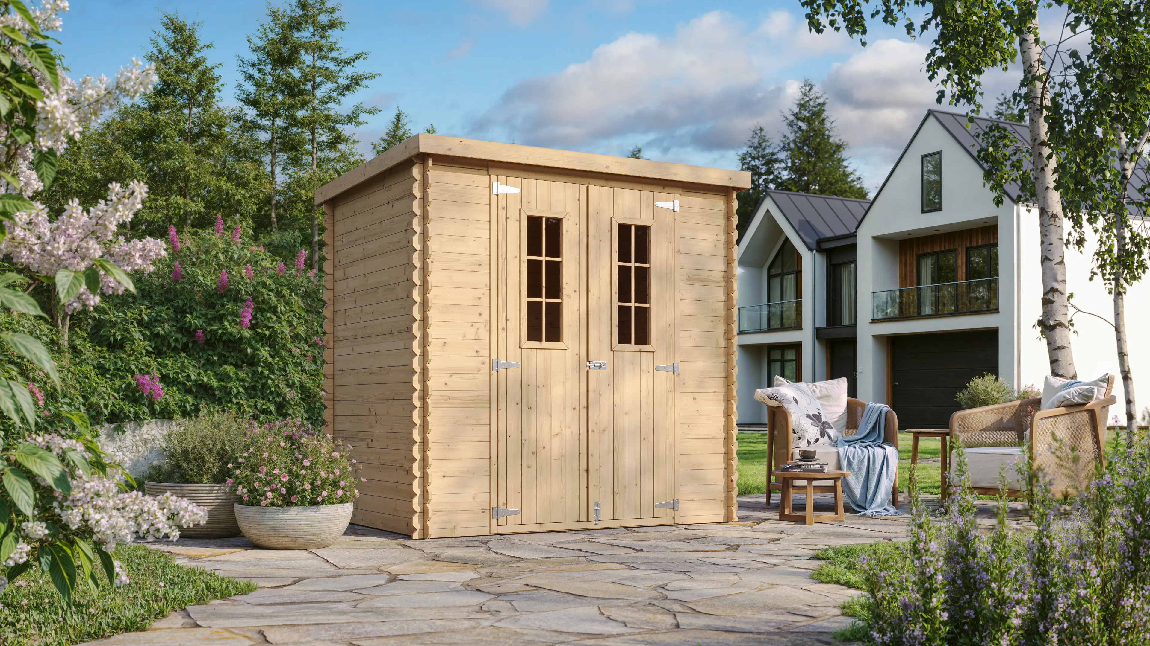 Abri de jardin en bois en bois beige 4,33 m² — contenu détaillé 2
