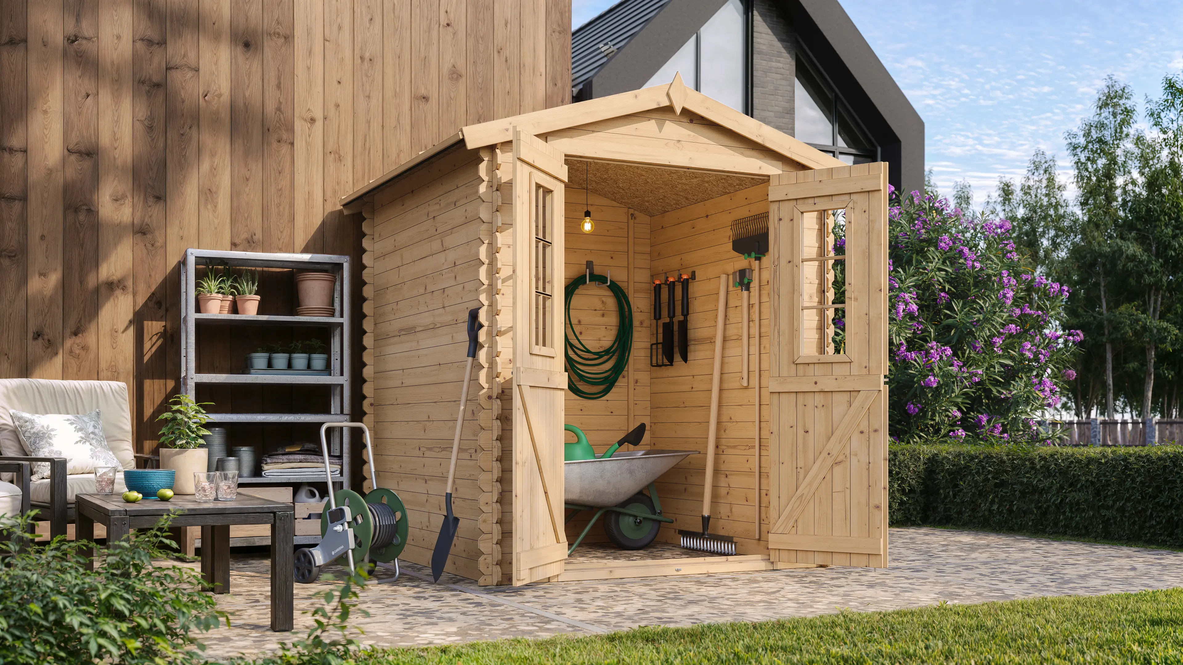 Abri de jardin en bois en bois beige 4,33 m² — contenu détaillé 4
