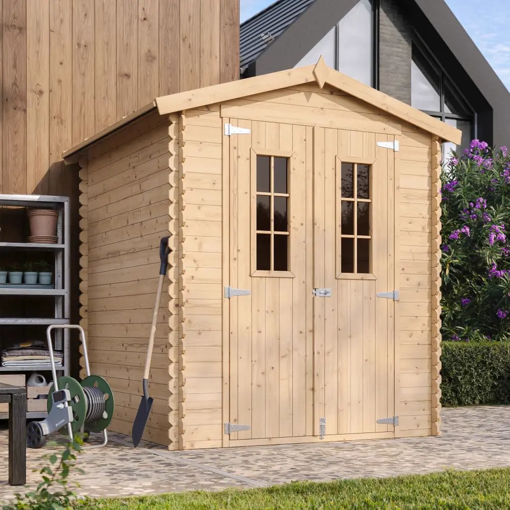 Abri de jardin en bois en bois naturel 2,82 m² vue 2