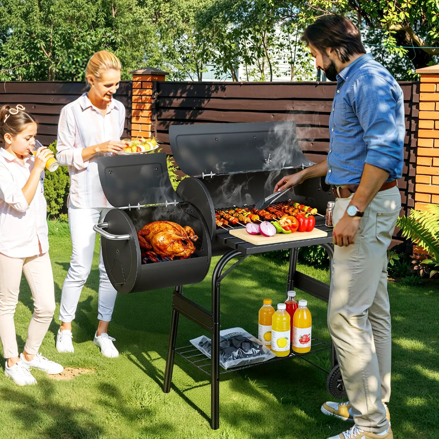 Barbecue à charbon en acier gris 61 x 45,5 cm vue 7