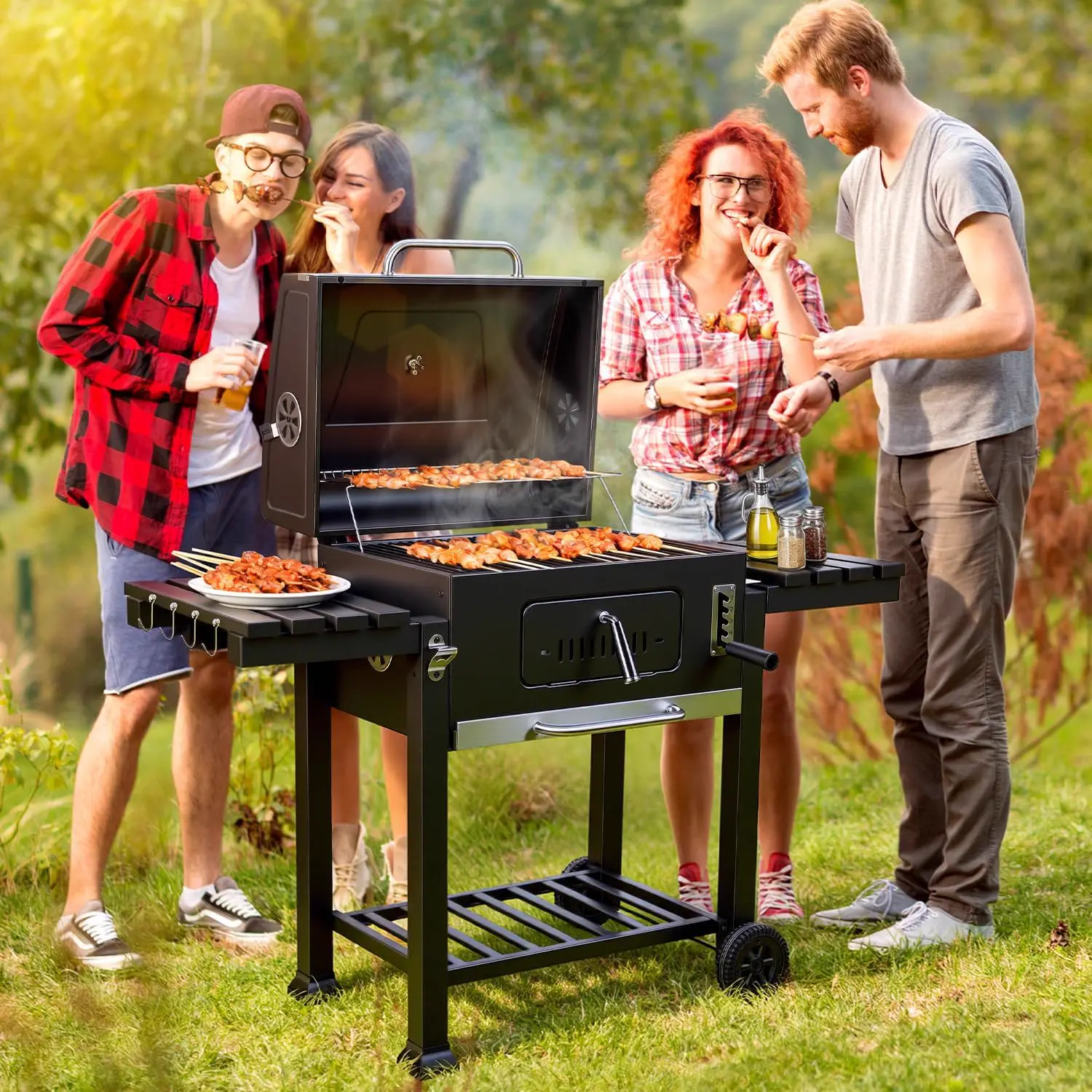 Barbecue à charbon en bois 61 x 45,5 cm vue 7