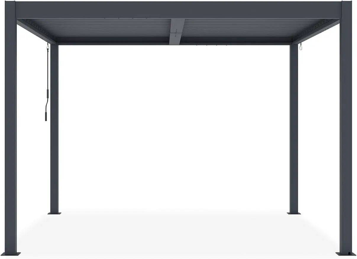 Pergola en aluminium gris 9 m² vue 4