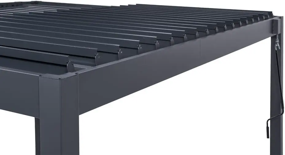 Pergola en aluminium gris 9 m² vue 7
