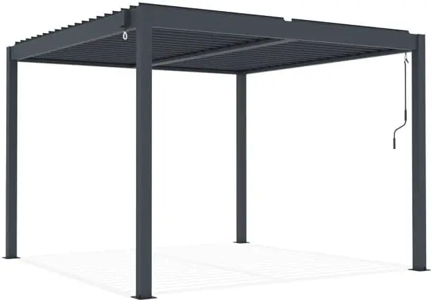 Pergola en aluminium gris 9 m² vue 8