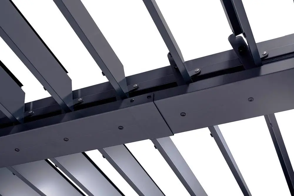 Pergola en acier gris 12 m² vue 7