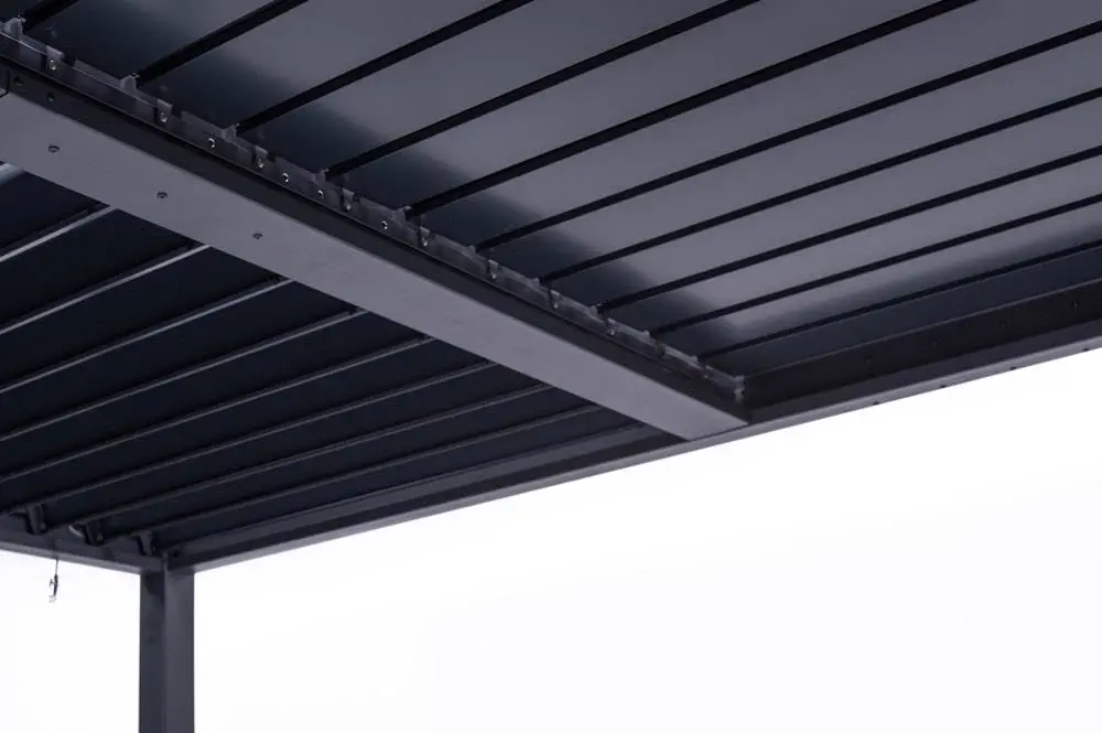 Pergola en acier gris 12 m² vue 9
