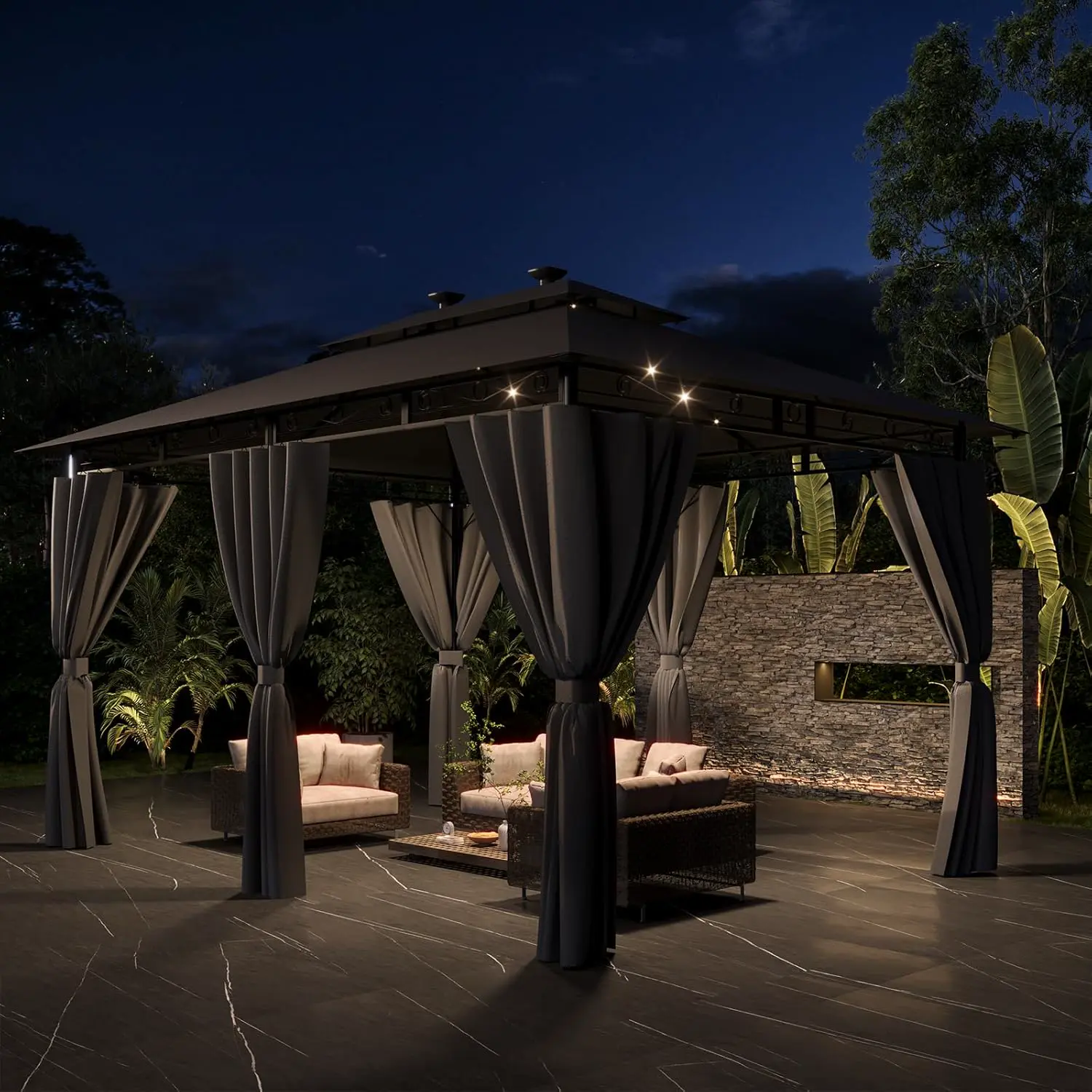 Tonnelle en métal gris 3x4m vue 7