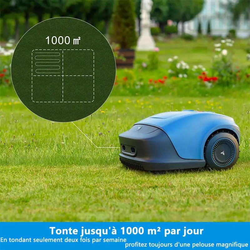 Robot tondeuse bleu 1000m² vue 5