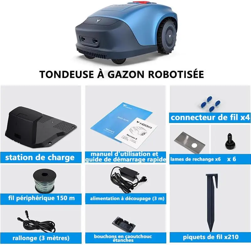 Robot tondeuse bleu 1000m² vue 7