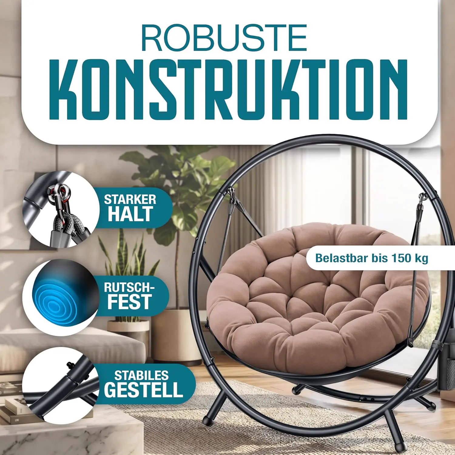 Fauteuils suspendus en acier 140 x 115,5 cm vue 7