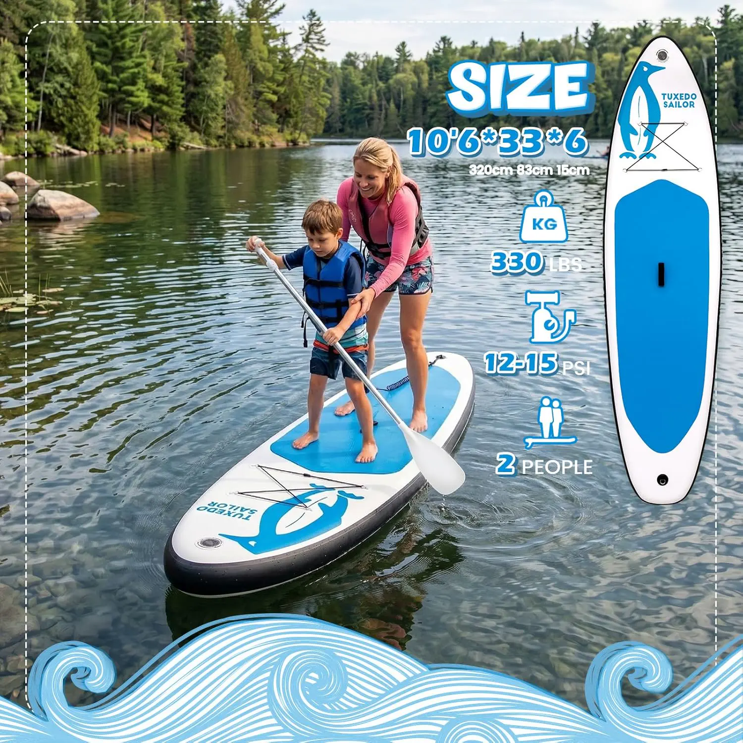 Paddle gonflable Tuxedo Sailor Paddle Gonflable Adulte vue 6