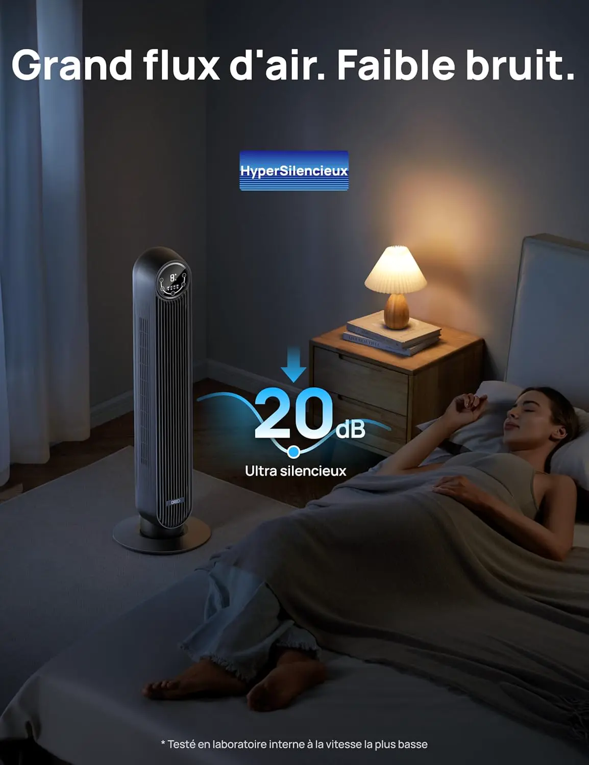 Ventilateur DREO Ventilateur tour intelligent avec fonction WiFi vue 3