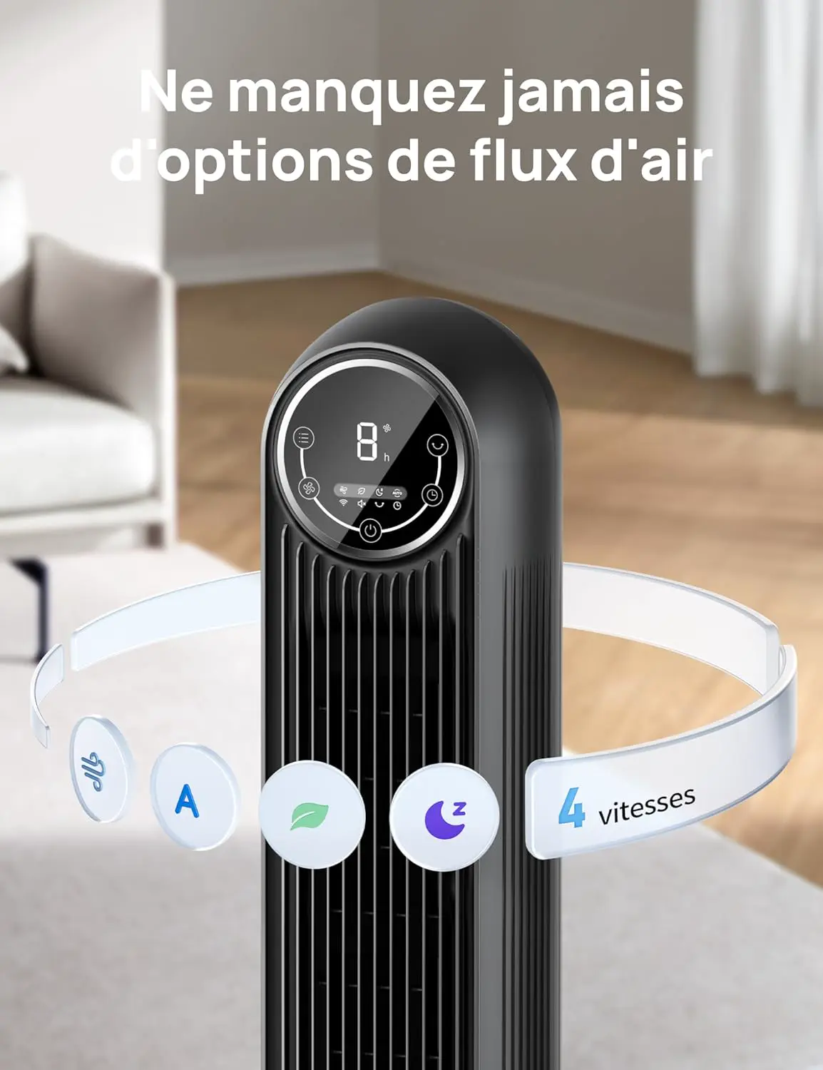 Ventilateur DREO Ventilateur tour intelligent avec fonction WiFi vue 6