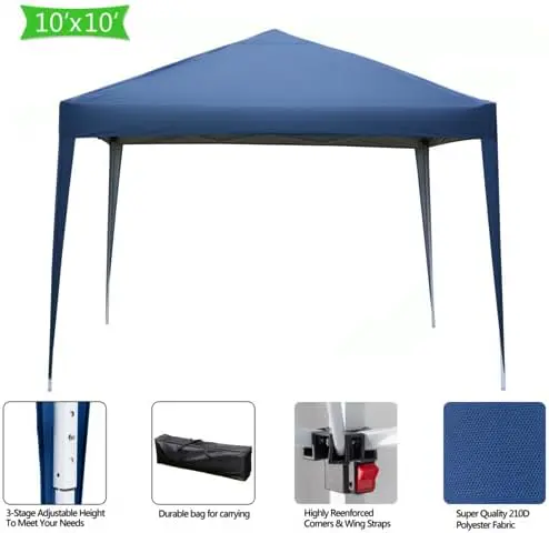 Tonnelle en acier bleu 3 x 3 m vue 5