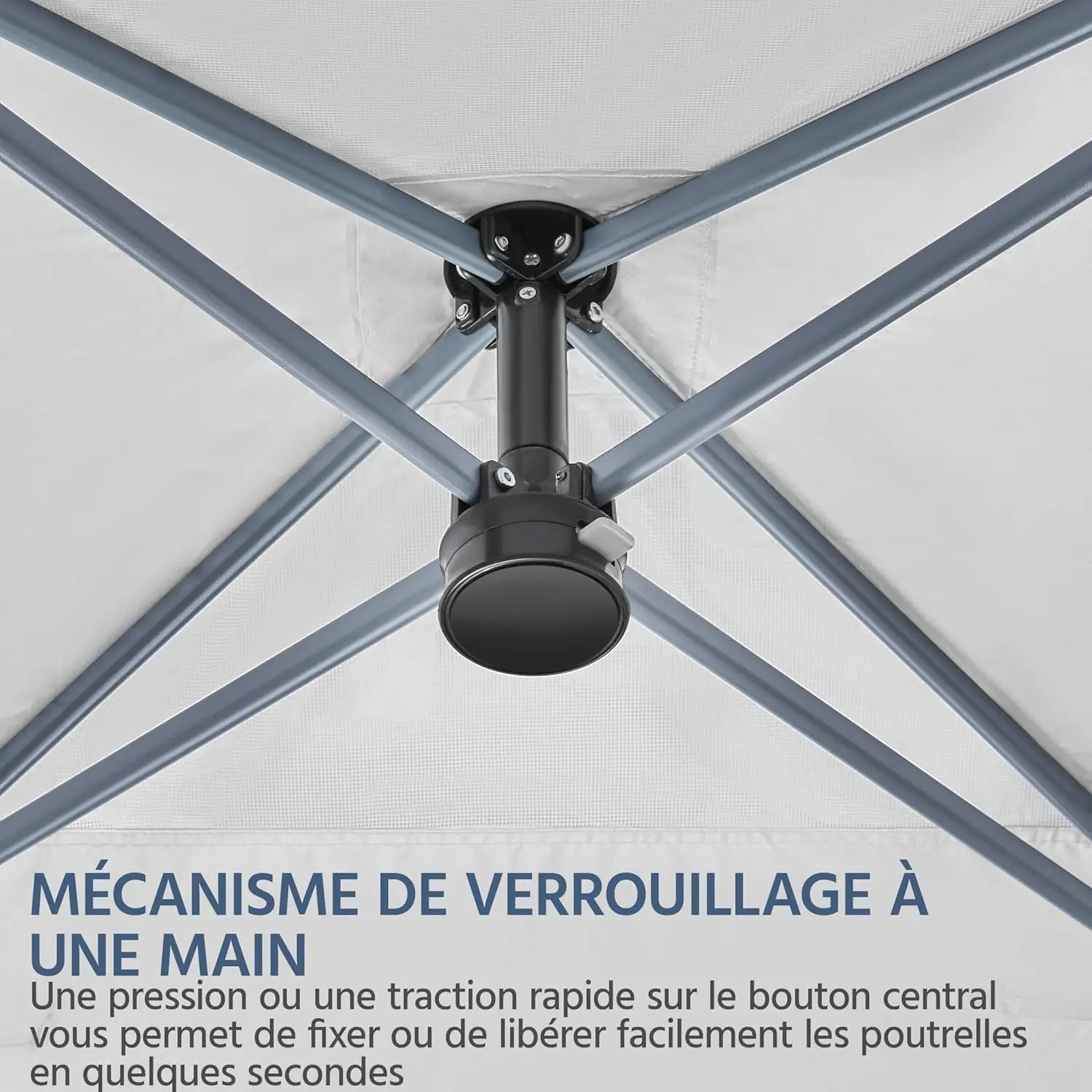 Tonnelle en métal blanc 2,5 × 2,5 m vue 6
