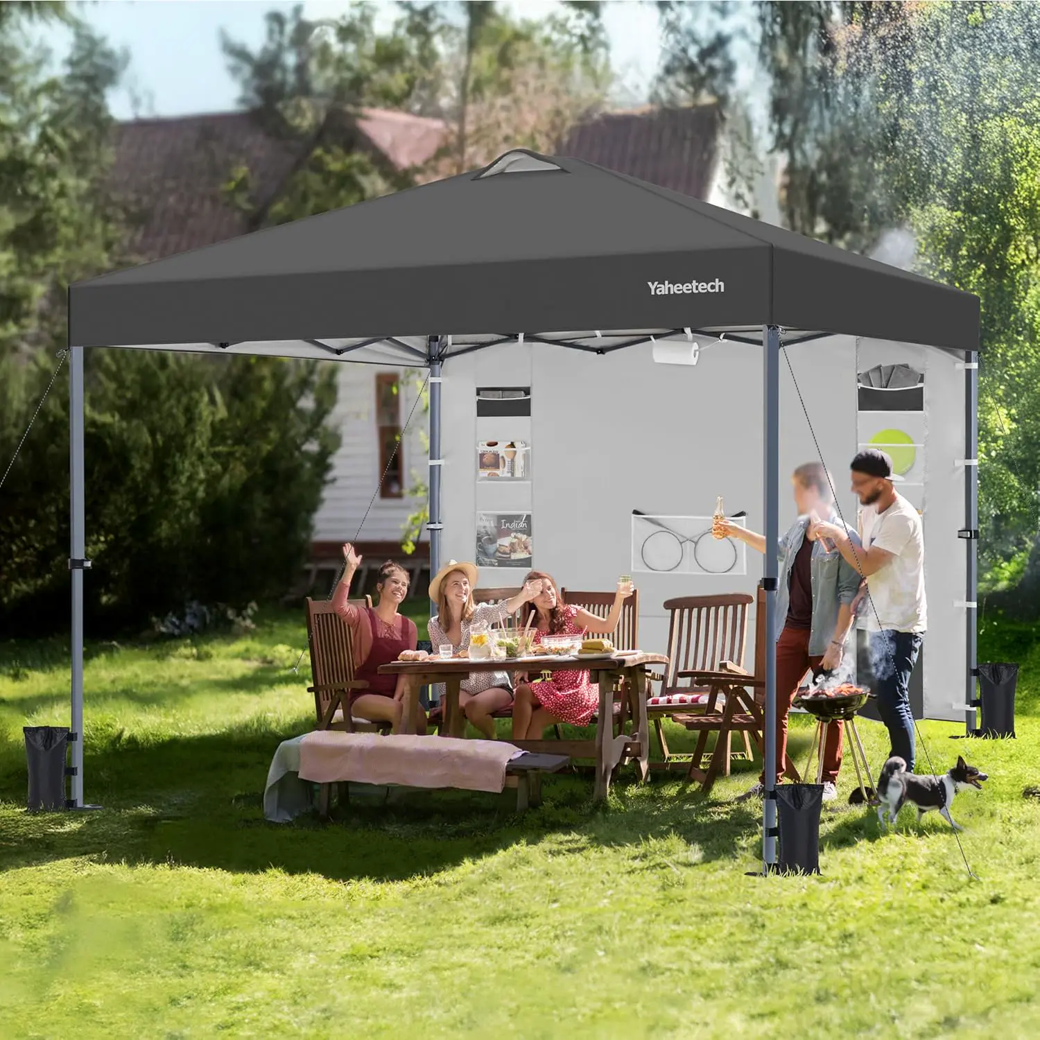 Tonnelle en métal blanc 2,5 × 2,5 m vue 9
