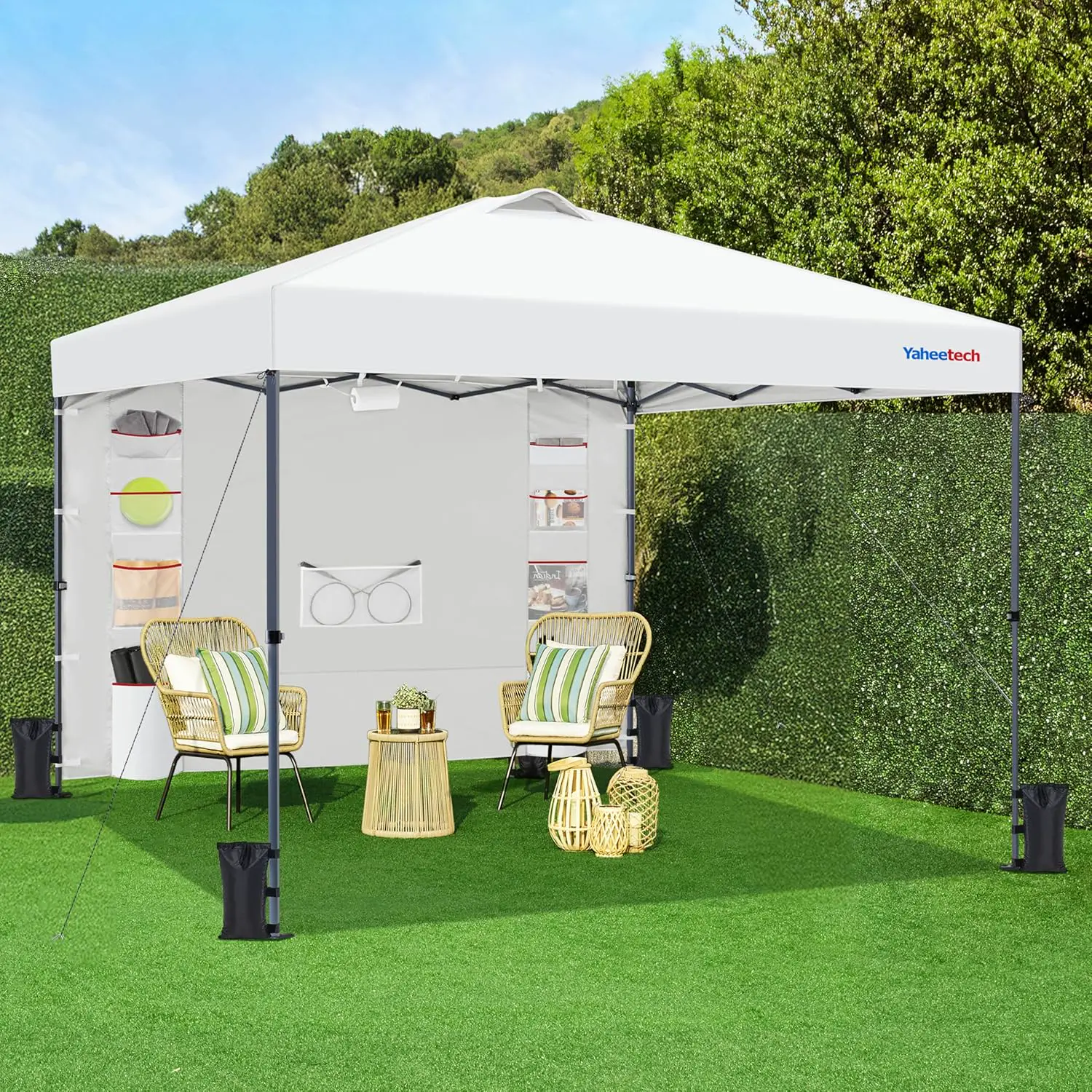 Tonnelle en métal blanc 2,5 × 2,5 m vue 3