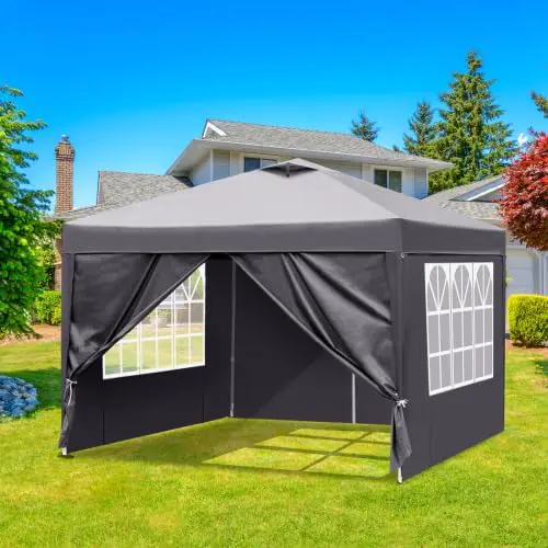 Tonnelle en acier gris 9,3 m² vue 8