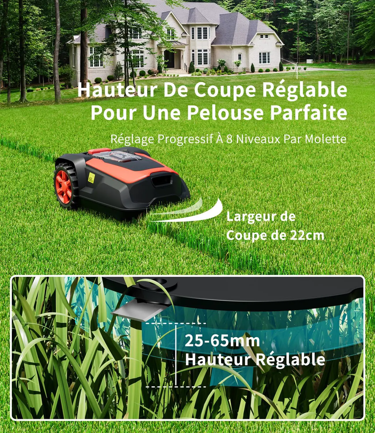 Robot tondeuse 1400 m² vue 4