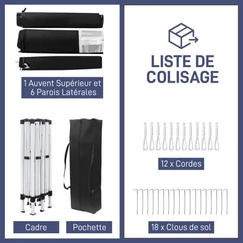 Tonnelle en acier noir 18 m² vue 3