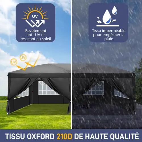 Tonnelle en acier noir 18 m² vue 6