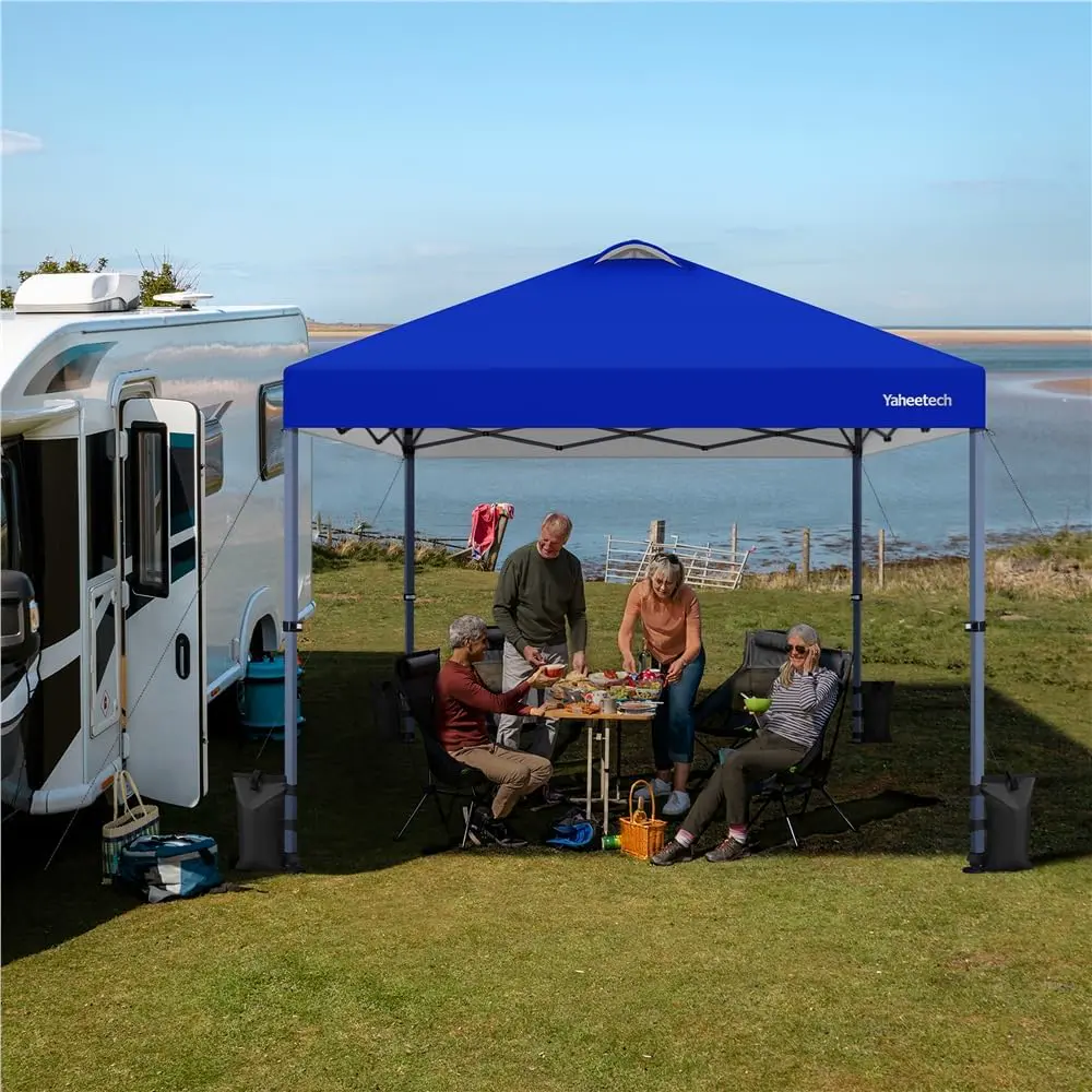 Tonnelle en métal bleu 9 m² vue 2
