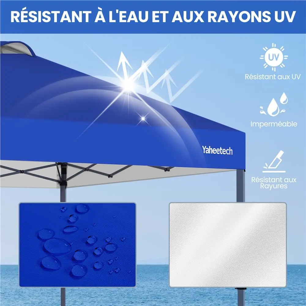 Tonnelle en métal bleu 9 m² vue 5