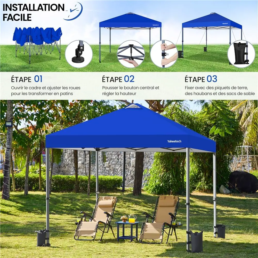 Tonnelle en métal bleu 9 m² vue 9