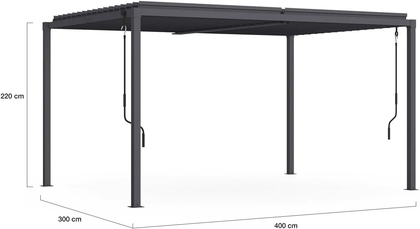 Pergola en acier gris 9 x 9 cm vue 5